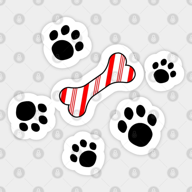 Dog treat Christmas candy cane. Sticker by CraftCloud